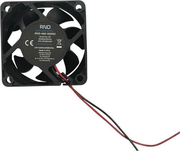 RND Components Bürstenloser Axiallüfter DC 60x60x25mm 24V 39.66m³/h IP44 (60 mm)