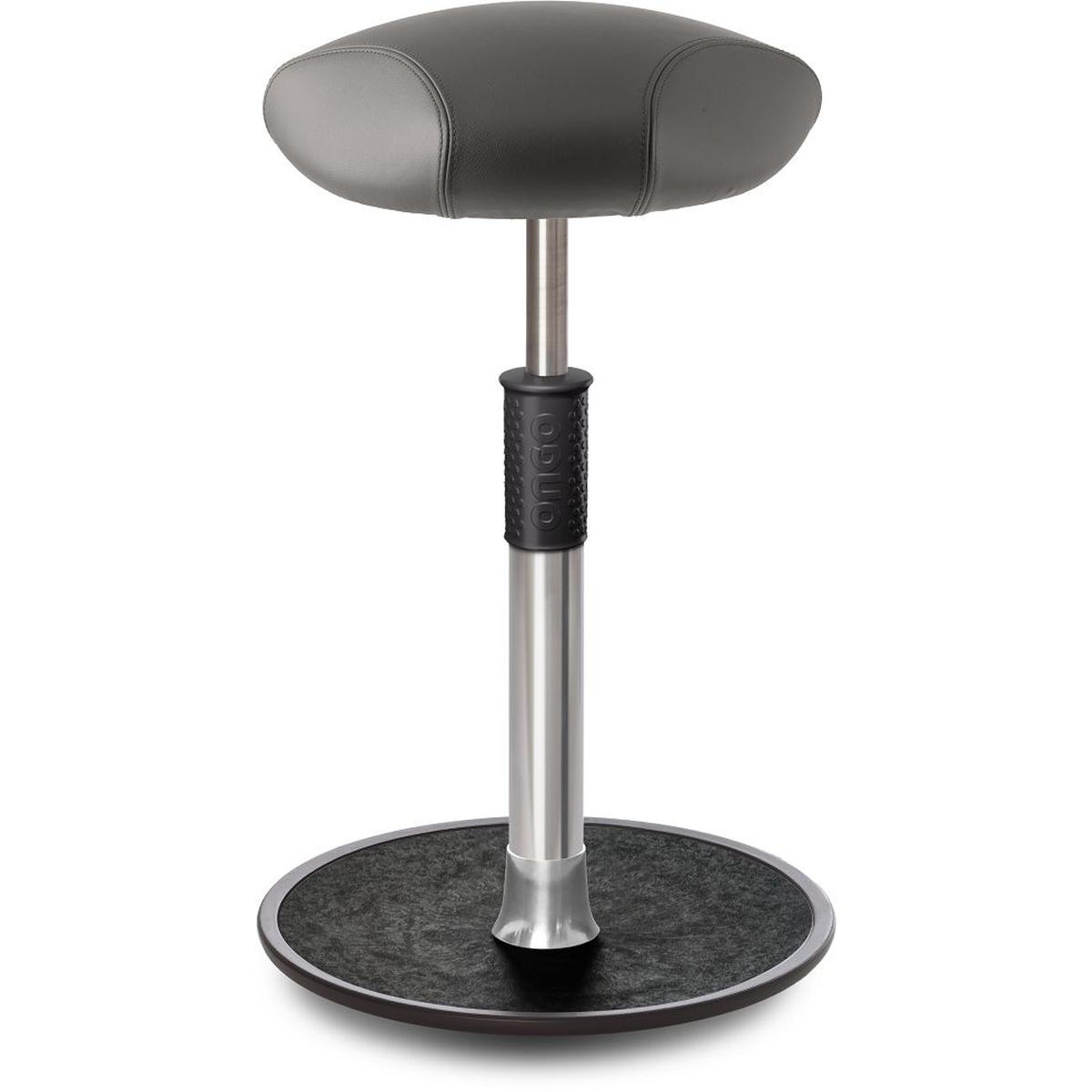 Ongo, Bürostuhl, Sitz- Stehhocker Free Tall Triangel Boxmark Leder Grau chrom /schwarz
