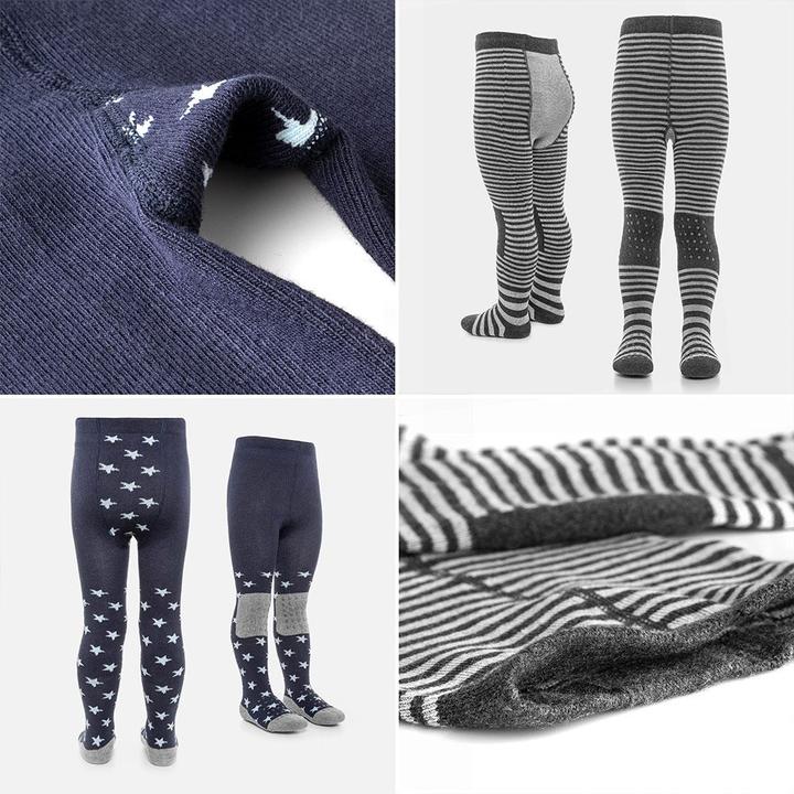 Produktbild La Loona LaLoona Baby-Strumpfhosen Krabbel-Strumpfhose 2er Pack - Sterne Marine + Streifen (74/80)