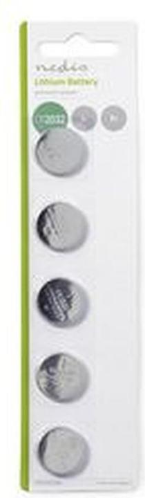 Produktbild Nedis Lithium-Knopfzellenbatterie CR2032 | 3 V DC | 5-Blister | Silber (5 Stk., CR2032)