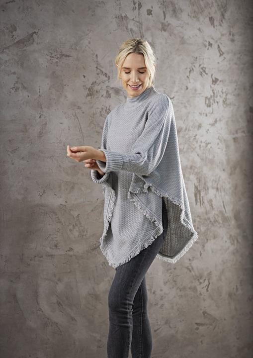 Produktbild Poncho "Lena" (Farbe: grau melange)
