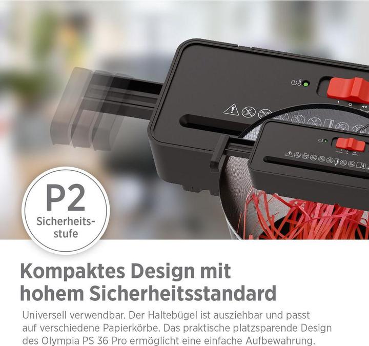 Produktbild Olympia Aktenvernichter PS 36 Pro schwarz (Streifenschnitt)