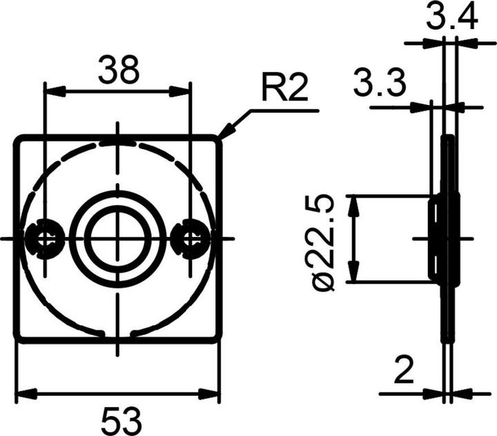 Actual product image Glutz Piatto key rosettes 51033 inside (Door rosette)