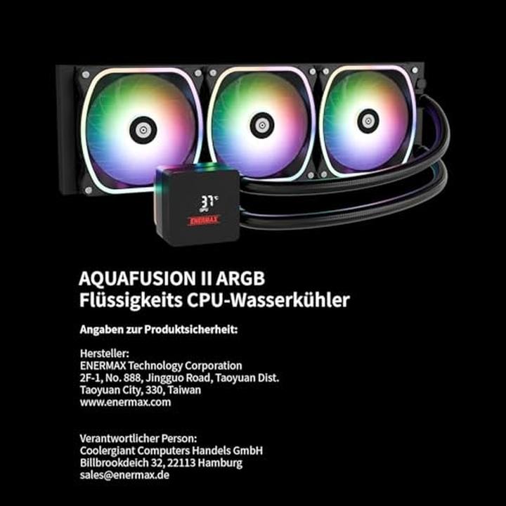 Actual product image Enermax Aquafusion II 360mm ELC-AQFA360-SQA