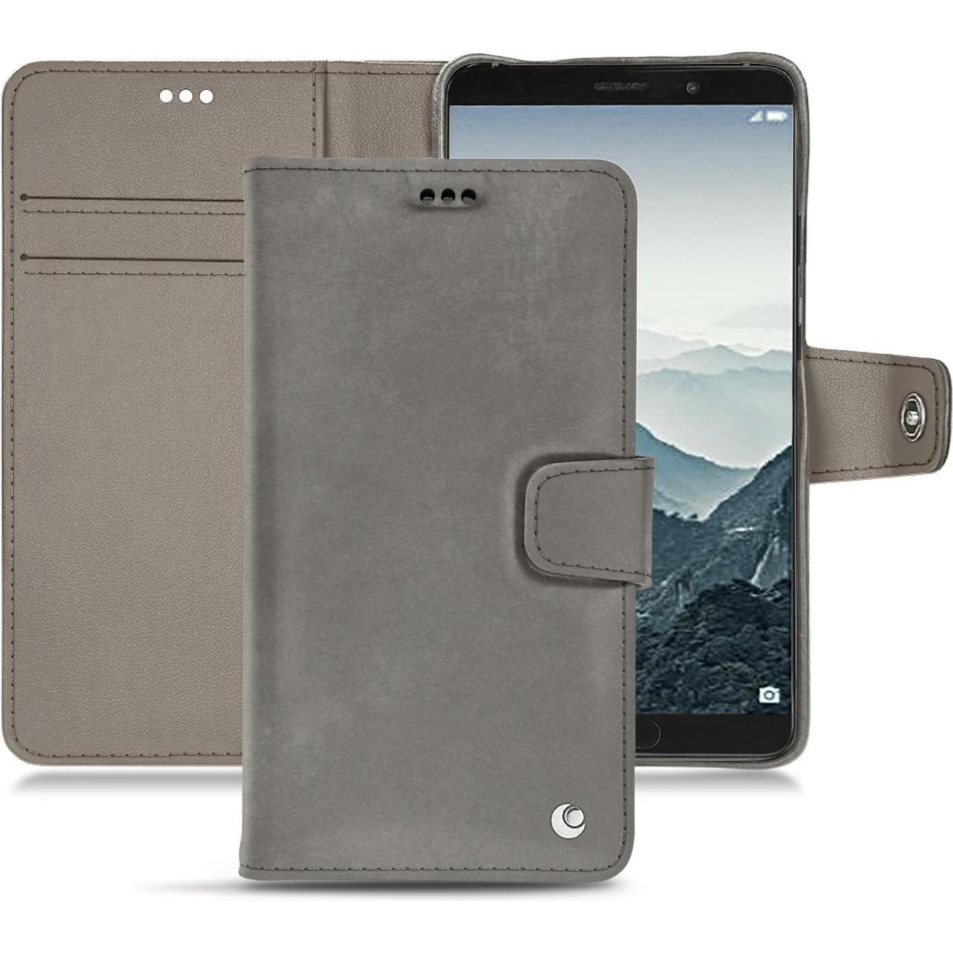 Noreve Lederschutzhülle Wallet (Huawei Mate 10), Smartphone Hülle, Grau