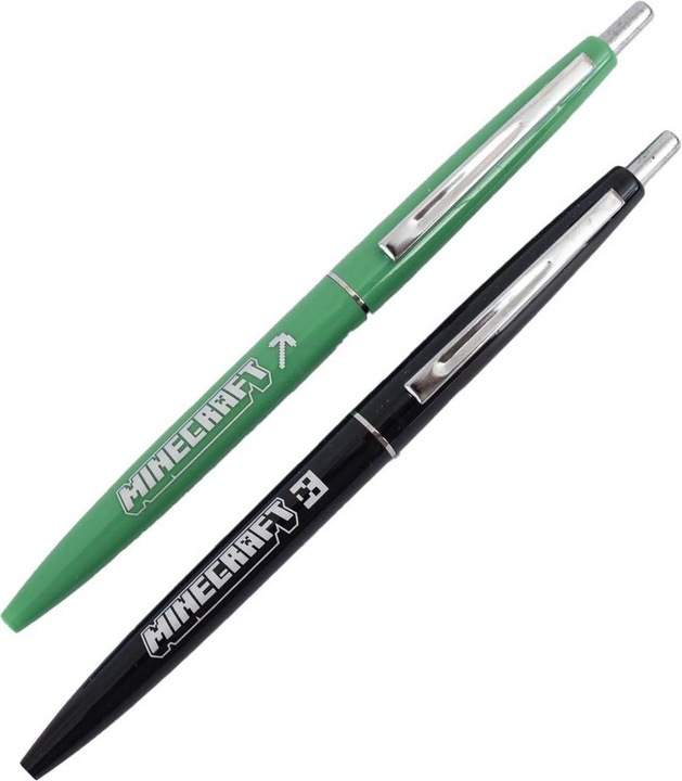 Image du produit Minecraft - Ensemble Stylo rétractable (Noir/Vert, 2 x)
