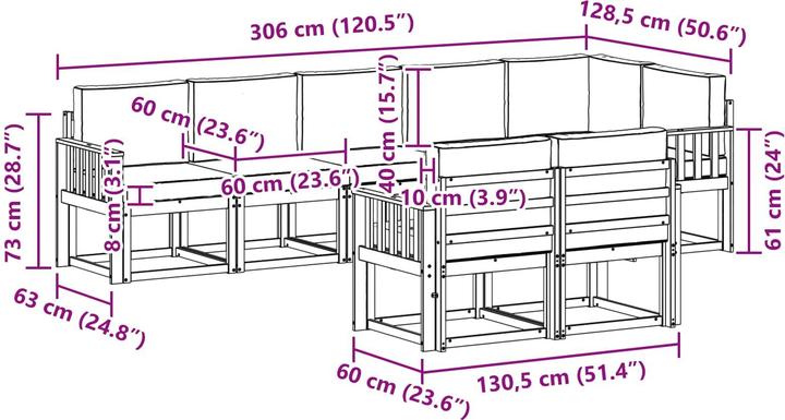 Produktbild vidaXL Outdoor-Sofa
