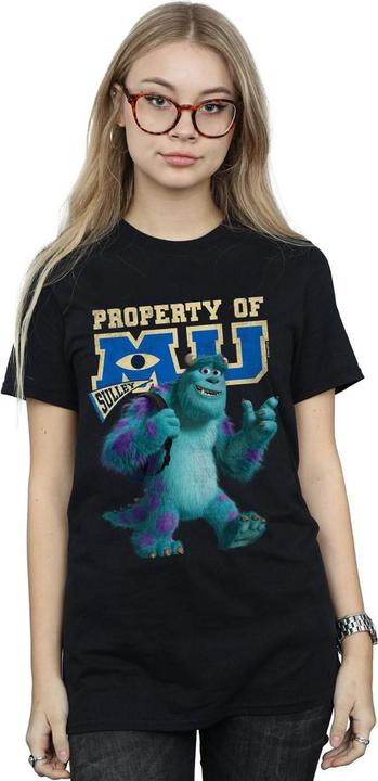 Actual product image Disney Womens/Ladies Monsters University Property Of MU Sulley Cotton Boyfriend T-Shirt (5XL)
