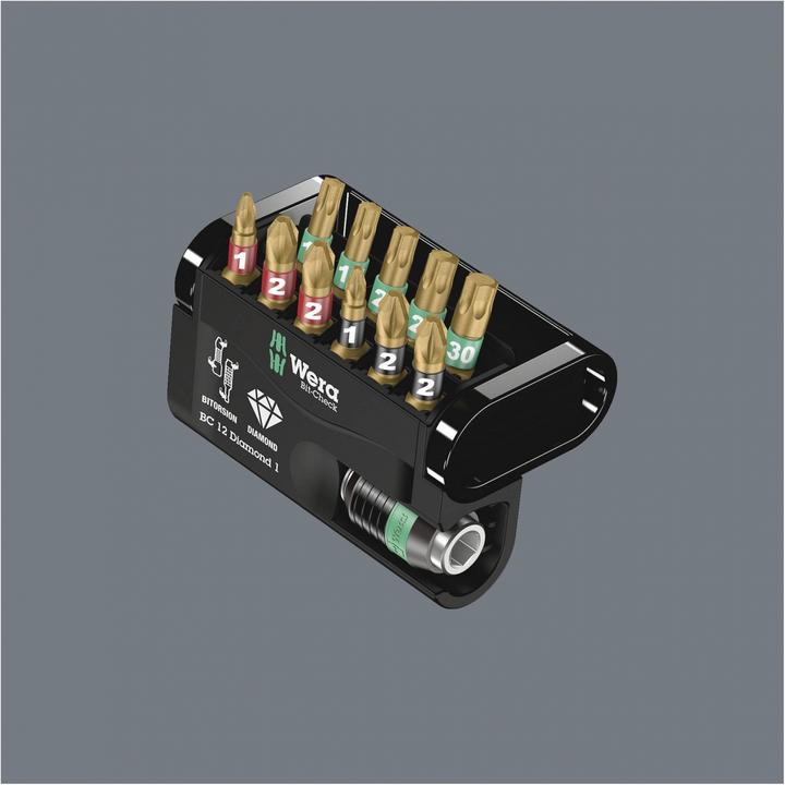 Produktbild Wera Bit-Check 12 Diamond 1 (Kreuz Phillips PH M2, Kreuz Phillips PH M1, Kreuz Pozidriv PZ M2, Kreuz Pozidriv PZ M1)