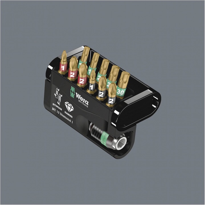 Actual product image Wera Bit-Check 12 Diamond 1 (Cross Phillips PH M1, Cross Phillips PH M2, Cross Pozidriv PZ M1, Cross Pozidriv PZ M2)