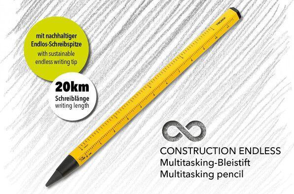 Actual product image Troika CONSTRUCTION ENDLESS pencil Endless writing tip, yellow (HB, 1 x)