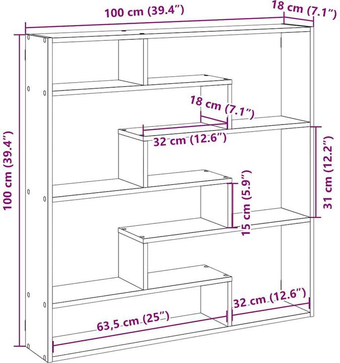 Image du produit vidaXL Étagère cube 7 compartiments Blanc Matériau dérivé du bois