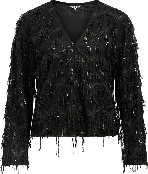 Produktbild Object Perlenverzierter Wickelstrickjacke (38)