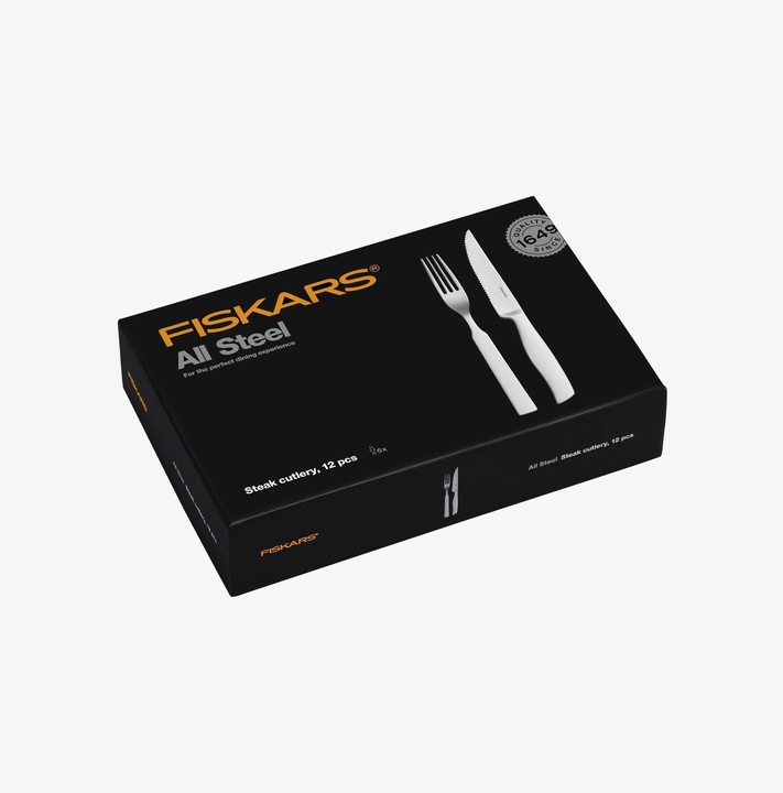 Actual product image Fiskars All Steel Steak cutlery set, 24 pieces (24 Piece, Cutlery set)