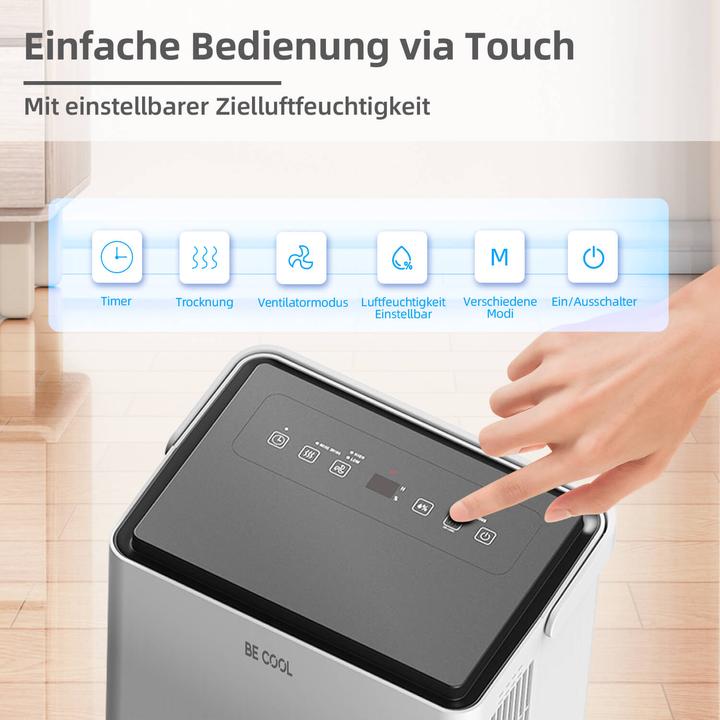 Productafbeelding Be Cool BC30LEF2301 Luftentfeuchter 25m² 600W 30 l/Tag Weiss, Grau (25 m², 30 l/24h)