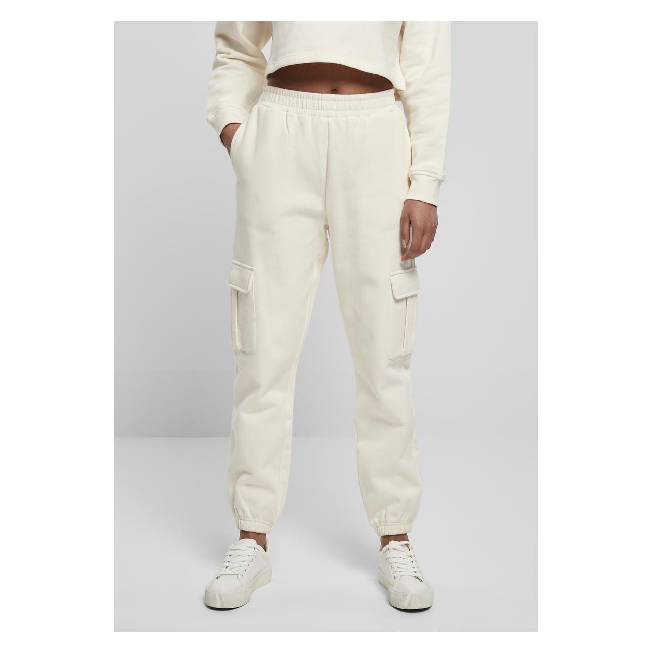 Urban Classics, Damen, Hosen, Ladies High Waits Cargo Sweat Pants, Beige, (M)