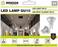 Produktbild Benson Electric LED-Leuchte GU10 5W Glasversion 3 Stück (GU10, 5 W, 400 lm, 3 x, F)