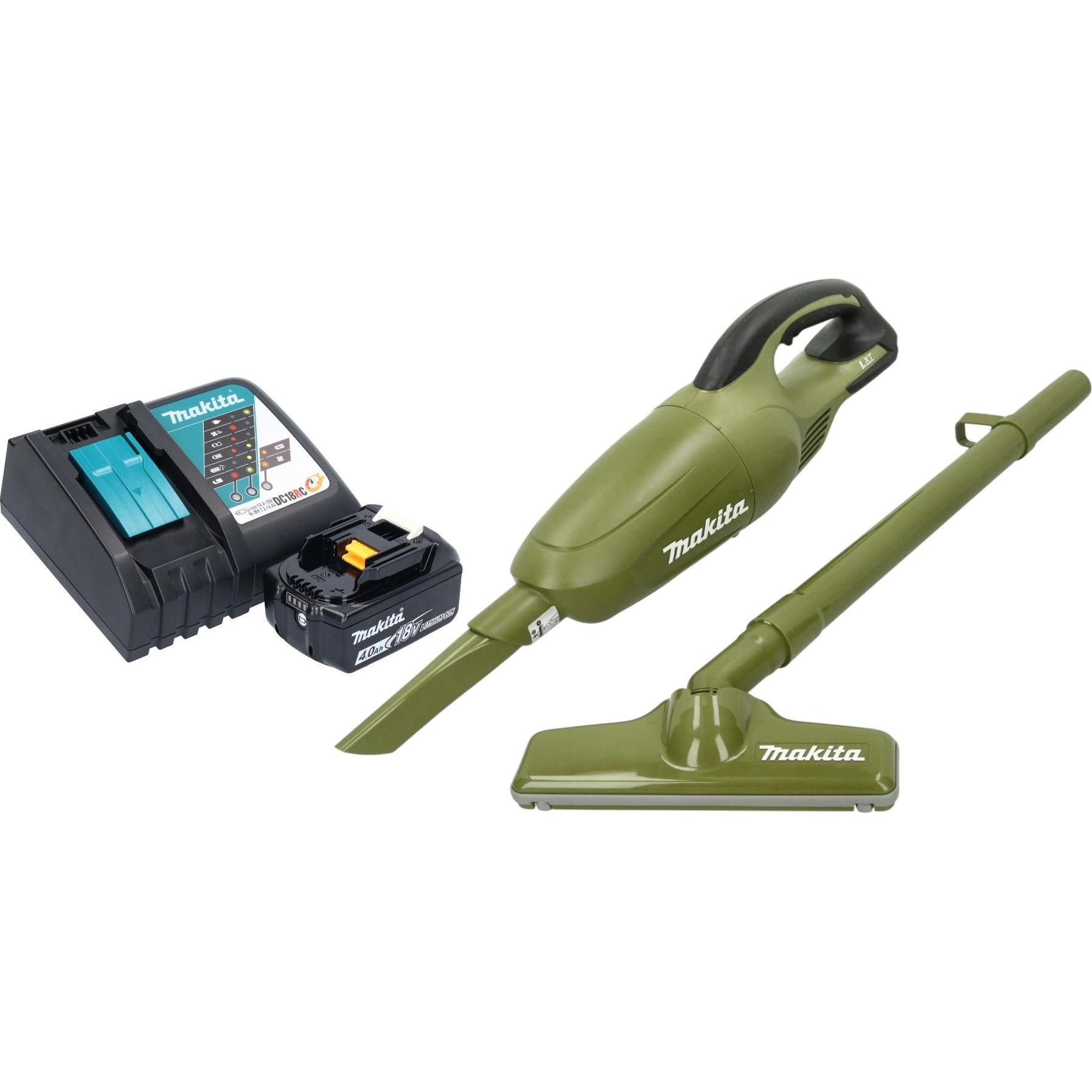 Makita DCL 180 RMO Akku Staubsauger 18 V 0,65 l Olive Outdoor Adventure Serie + 1x Akku 4,0 Ah +, Staubsauger, Grün
