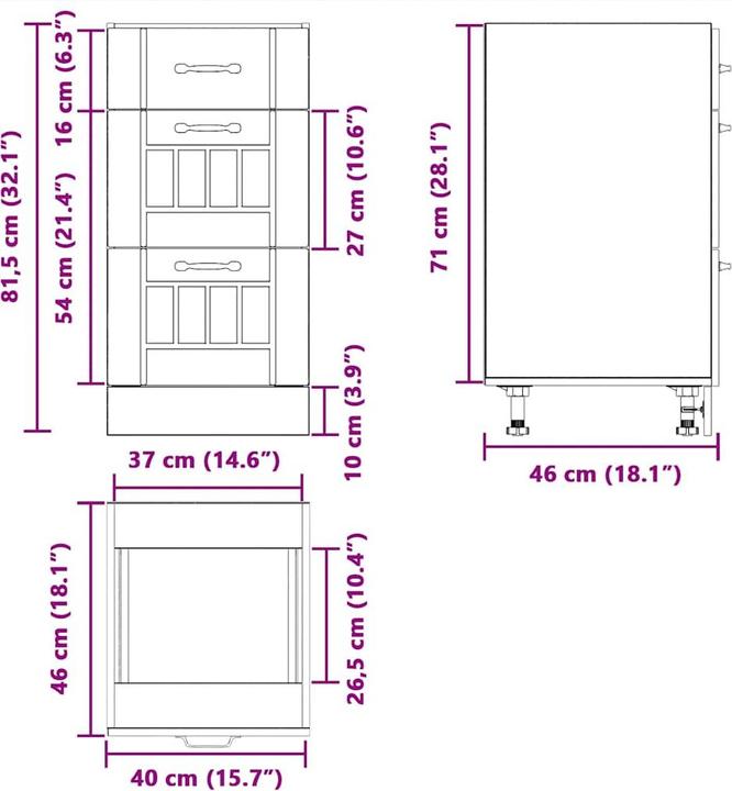Immagine prodotto vidaXL Madlene (40 x 46 x 81,5 cm)