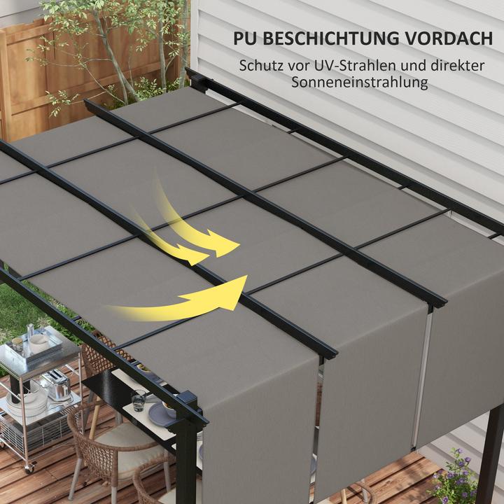 Image du produit Outsunny Pergola Stahl, Polyesterstoff Dunkelgrau (357 cm, 296 cm)