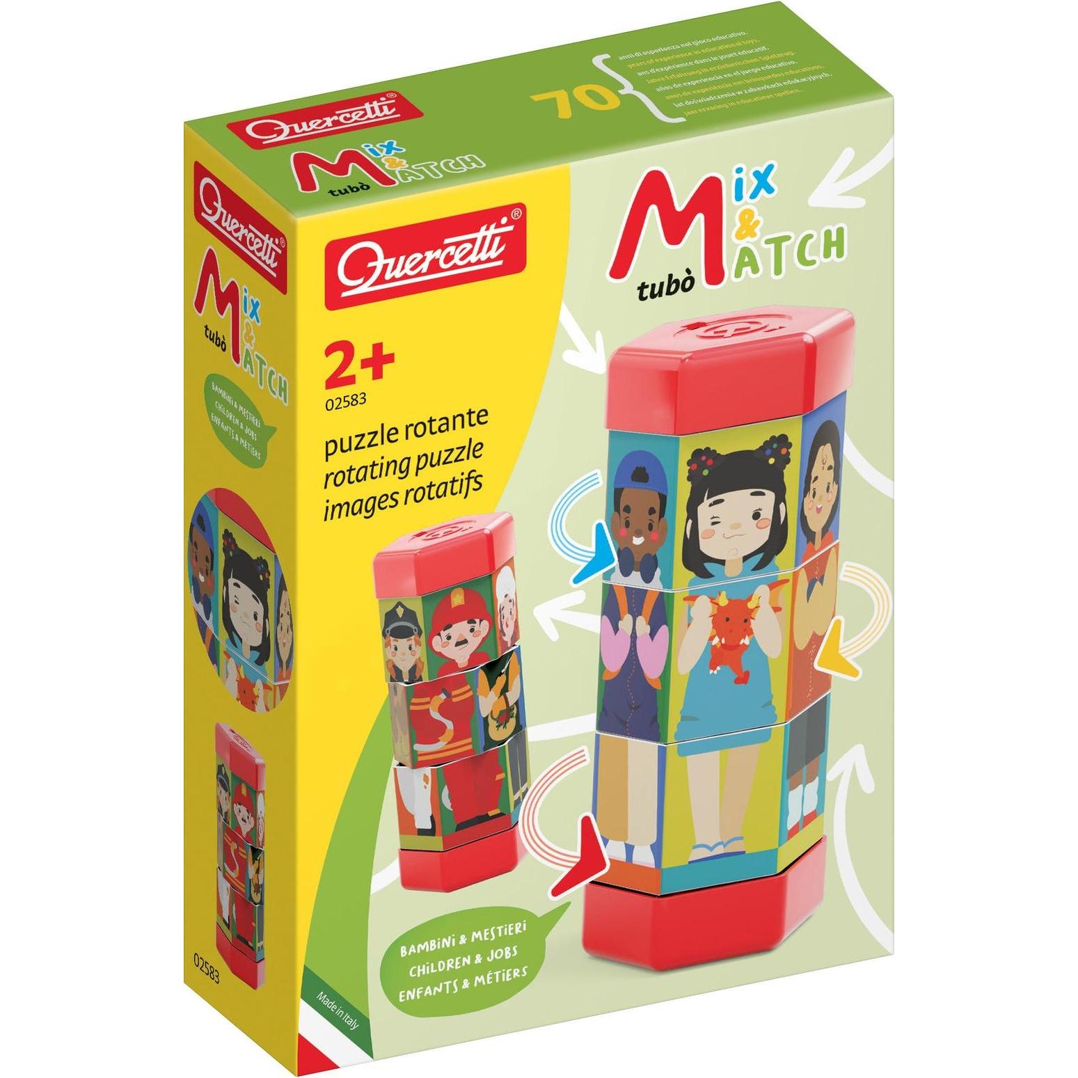 Thumbnail - Quercetti Drehpuzzle Kinder und Berufe Tubo Mix and Match, 2583 (2 Teile)
