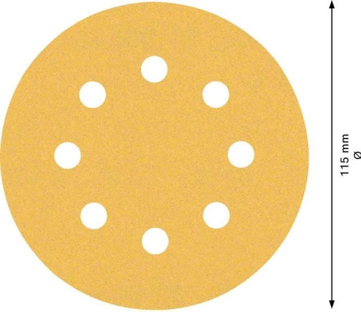 Produktbild Bosch Professional Zubehör EXPERT C470 Schleifpapier mit 8 Löchern für Exzenterschleifer, 115 mm, G 120, 5-tlg. (120)