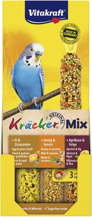 Vitakraft Kräcker Trio Ei, Frucht und Honig für Sittiche (3 x, 0.08 kg)
