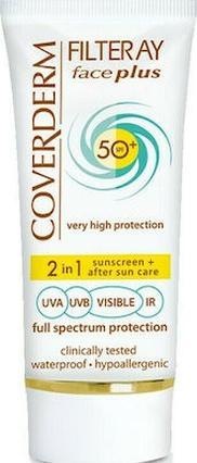 Actual product image Coverderm Filteray Face Plus Spf50 - Sunscreen For Dry Sensitive Skin, 50ml (Suntan cream, SPF 50, 50 ml)