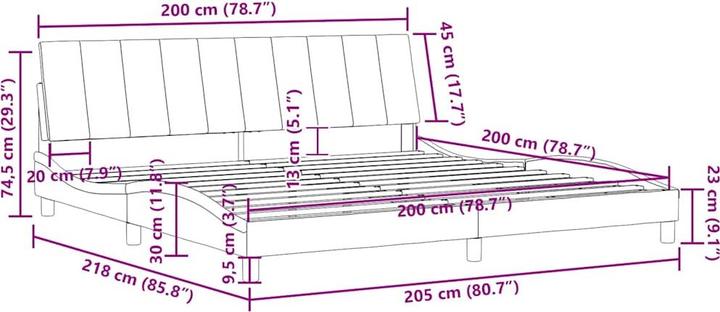 Produktbild vidaXL Bettgestell (200 x 200 cm)