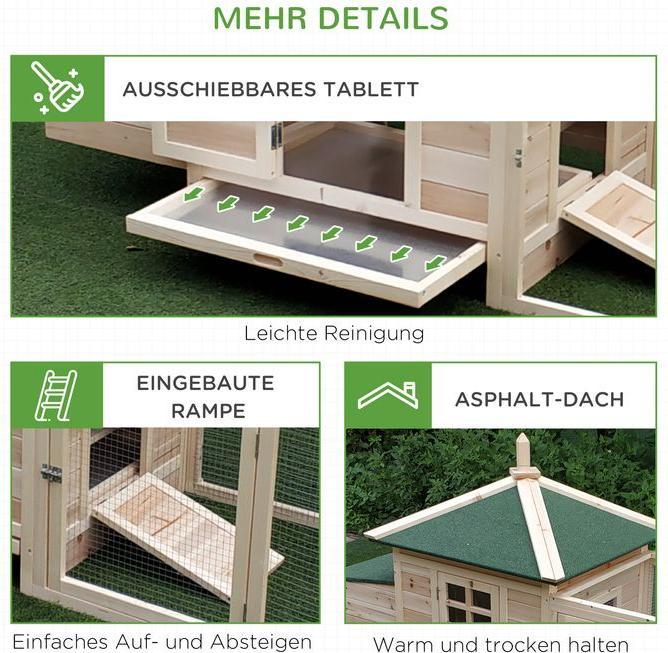Image du produit Swisshandel24 Poulailler bantam Poulailler bantam avec parcours et perchoirs Nichoir Caille Party d'hiver Kief