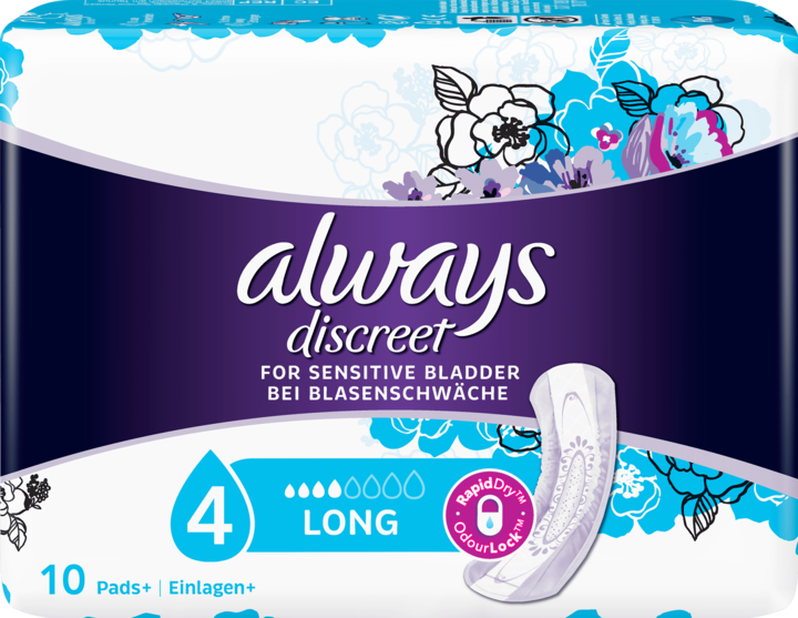 Actual product image Always Discreet Incontinence Pads Plus Long (10 x, Large)