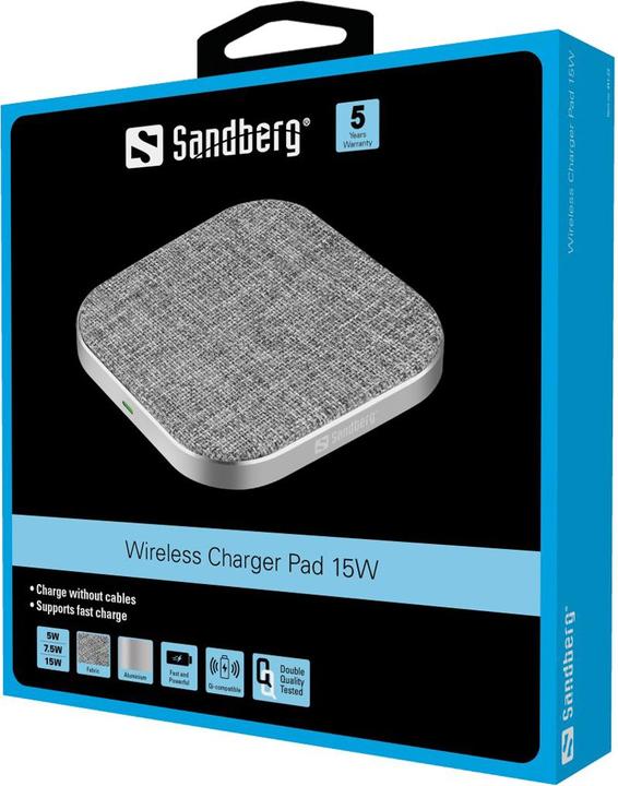 Immagine prodotto Sandberg Caricabatterie Pad senza fili (15 W)