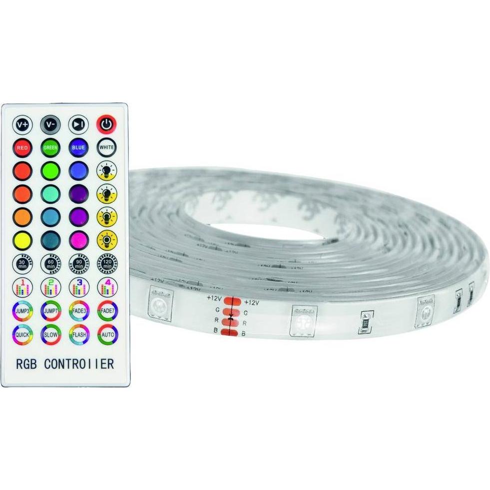 Avide, Striscia LED, ALSB5050RGBMU40-5M LED-Streifen-Komplettset mit Stecker 12 V 230 V 5 m (RGB, 500 cm, Esterno, Interno)