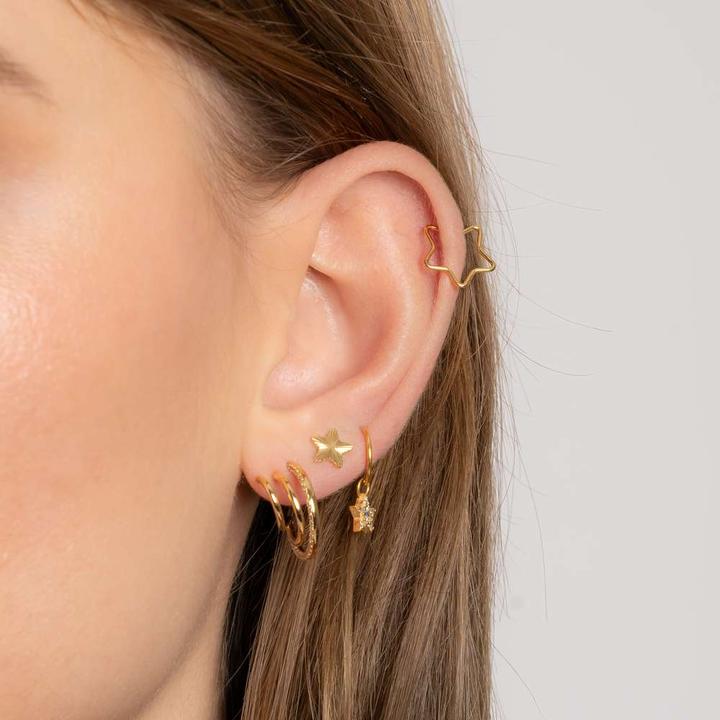 Immagine prodotto Bijouteria Piercing orecchio (Acciaio chirurgico 316L, Rivestimento PVD (color oro), Vetro (di orologio))