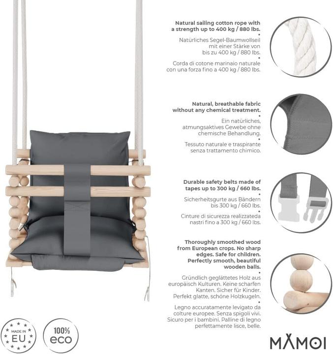 Actual product image Mamoi Babyschaukel