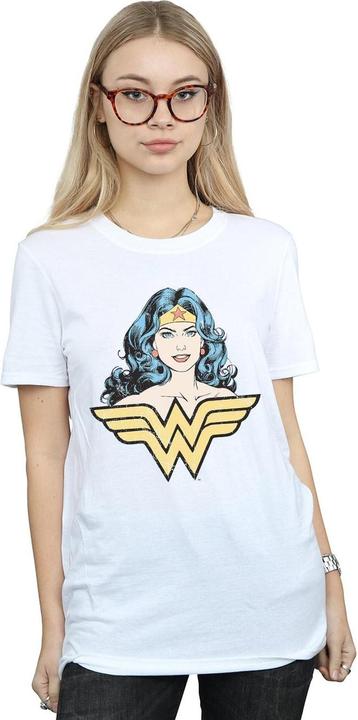 Actual product image Womens/Ladies Wonder Woman Gaze Cotton Boyfriend T-Shirt (S)