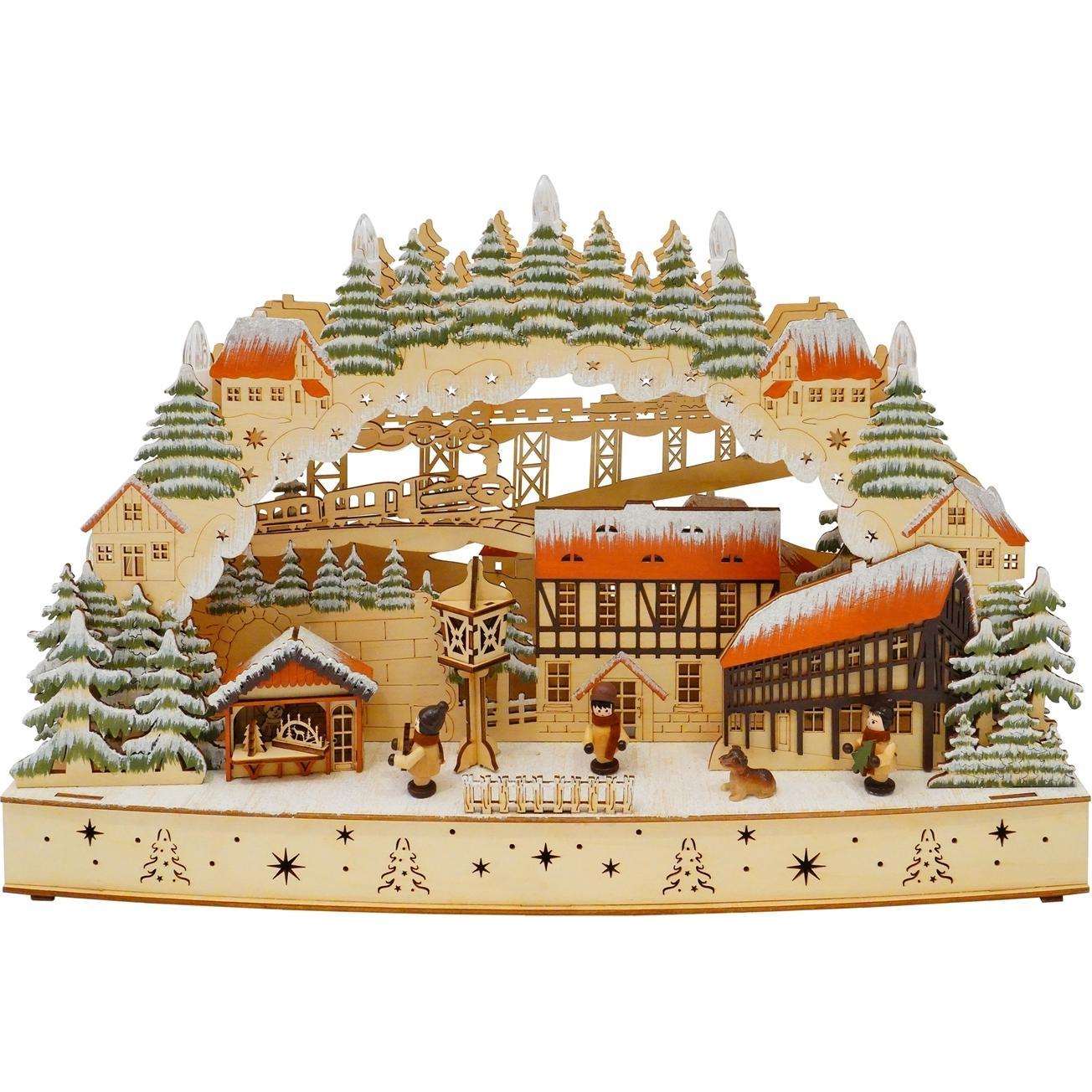 HTI-Living, Weihnachtsbeleuchtung, LED Schwibbogen Fachwerkhäuser