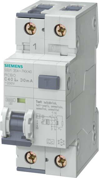 Immagine prodotto Siemens SIEM 5SU1354-6LB20 RCD/LCB, 10 kA, 1P+N, tipo A, ritardo di breve durata G, 30 m