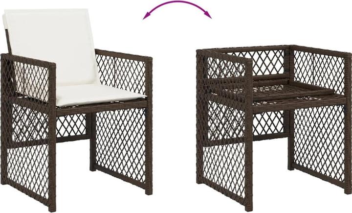 Immagine prodotto VidaXL Mobili da giardino set da pranzo set da giardino gruppo di sedute 13 pezzi in poly rattan marrone (106 cm)