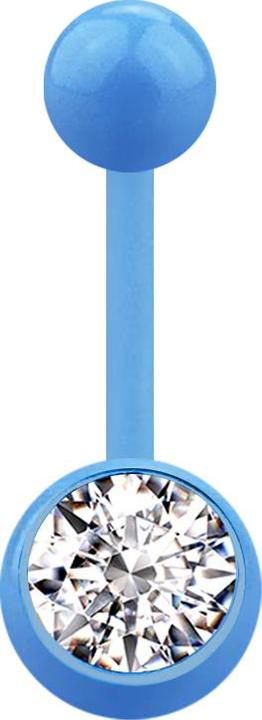 Immagine prodotto Star Piercing Banana azzurra con sfera e cristallo argento (Materiale sintetico, senza ottone)