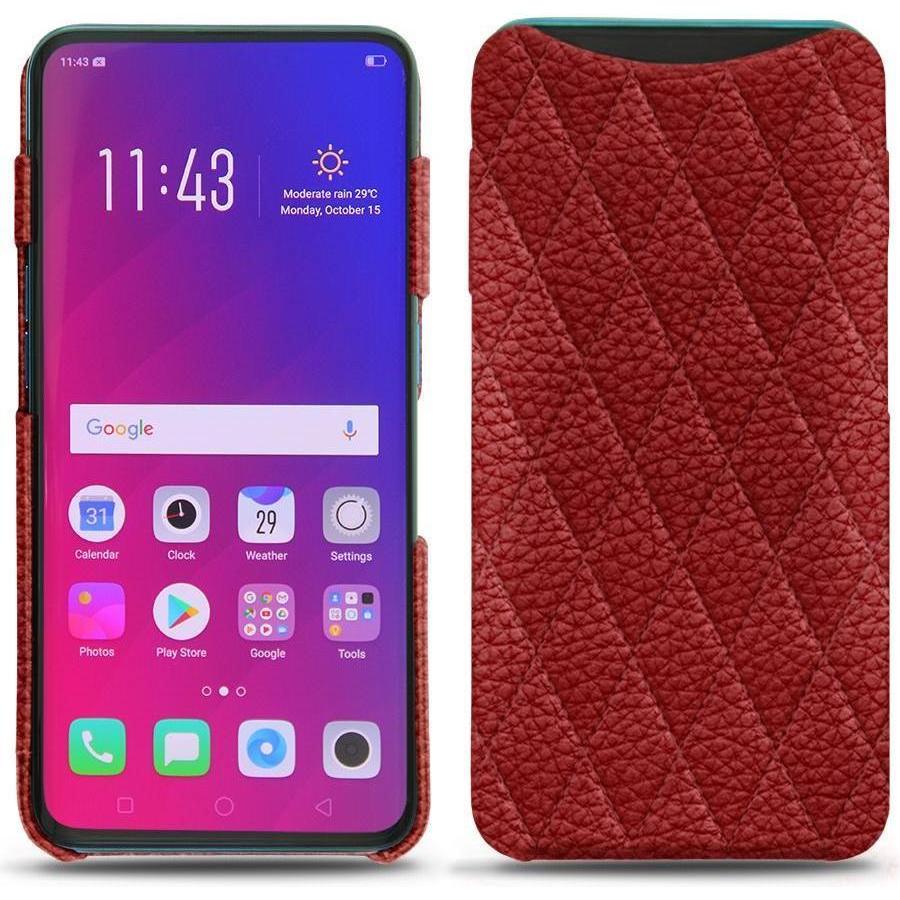 Noreve Lederschutzhülle (Oppo Find X), Smartphone Hülle, Rot