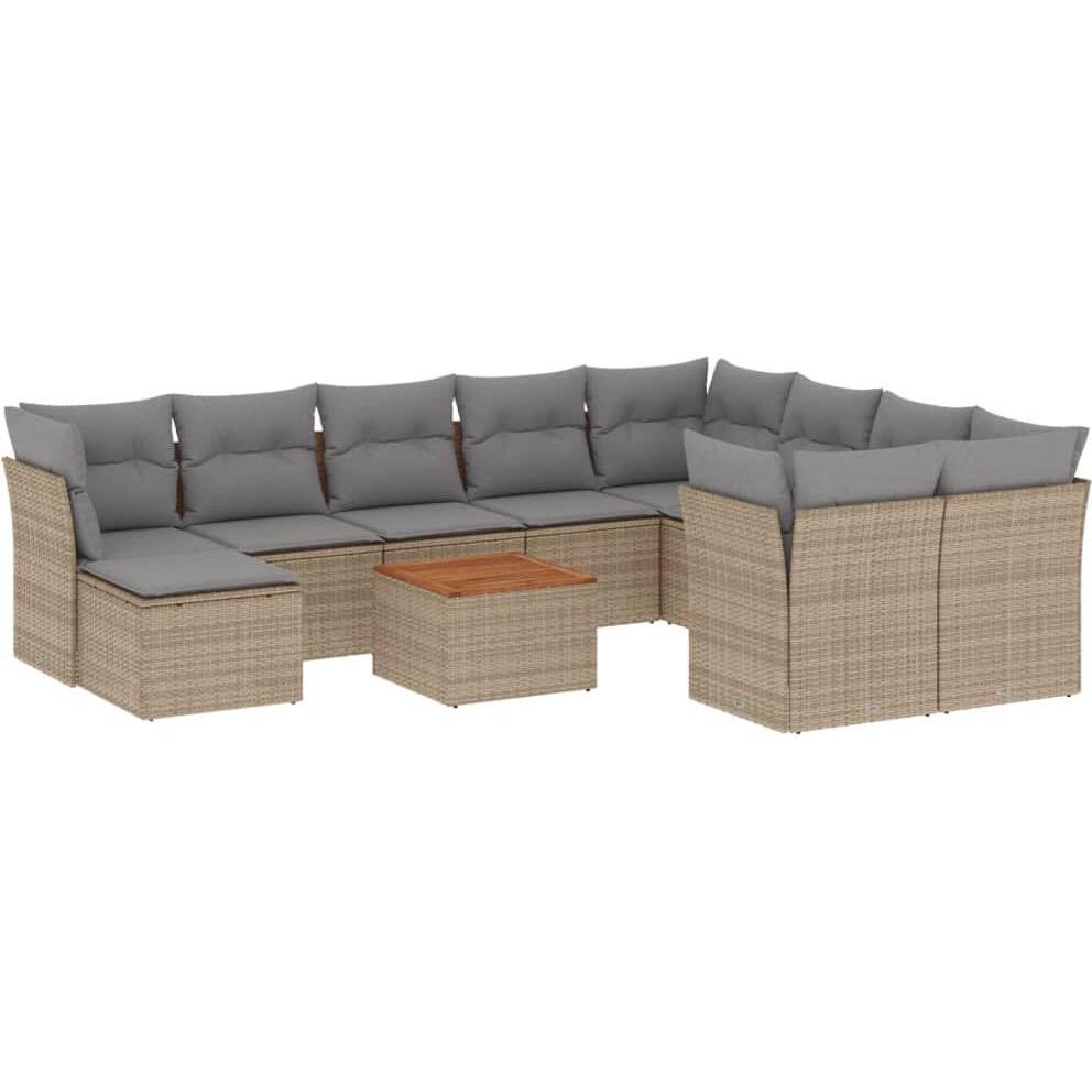 VidaXL, Gartenlounge, 10-tlg. Garten-Lounge-Set mit Kissen