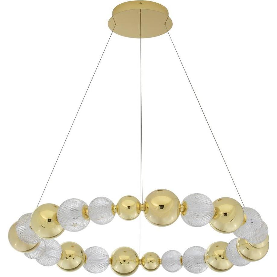 Nova Luce, Pendelleuchte, BRILLE LED Pendelleuchte Gold 52W Neutralweiss 120x94cm dimmbar 9695202