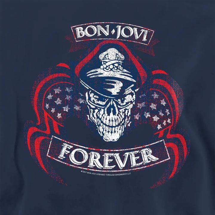 Actual product image Bon Jovi Unisex Adult Forever Skull Sweatshirt (4XL)