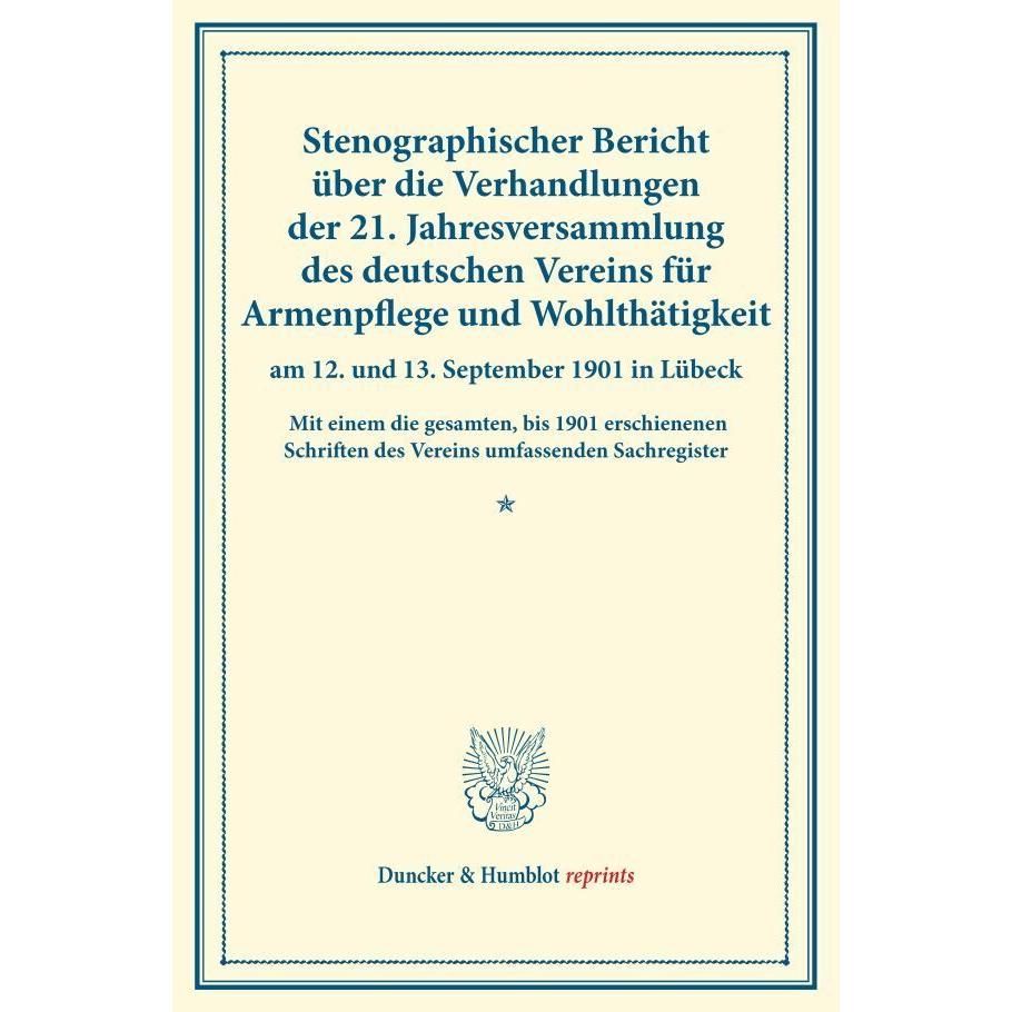 Thumbnail - Stenographischer Bericht über die Verhandlungen der 21. Jahresversammlung des deutschen Vereins für, Fachbücher