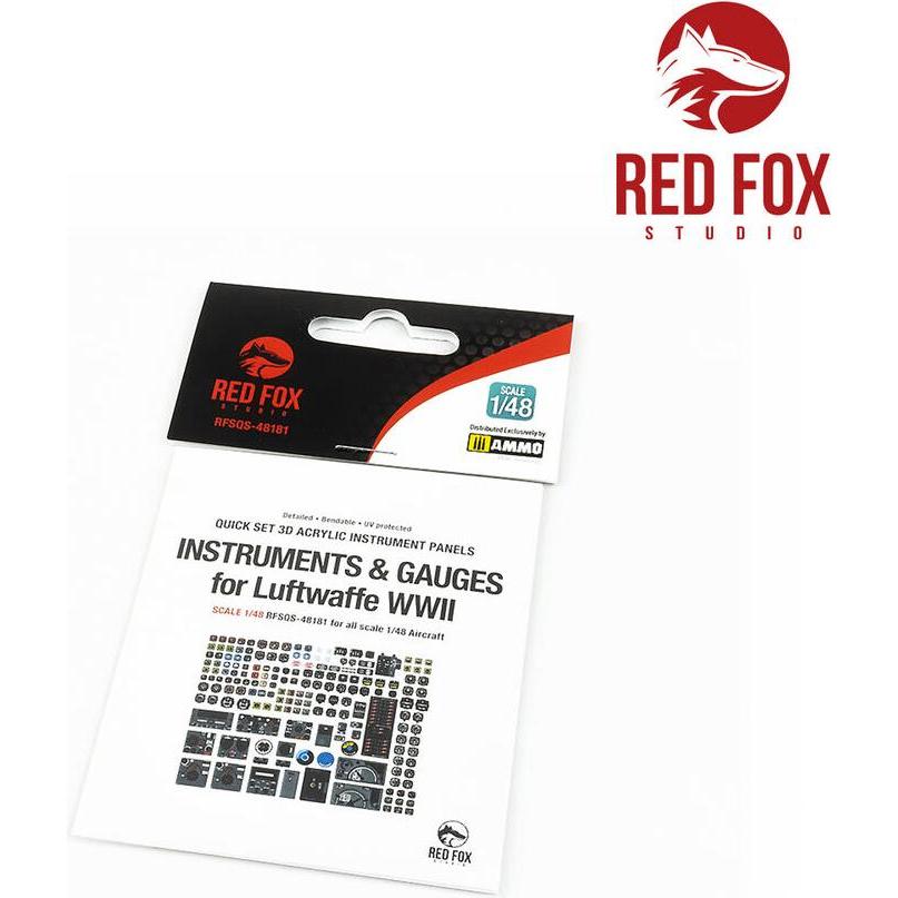 Red Fox 1/48 Instruments & gauges set for Luftwaffe WWII (Independent)