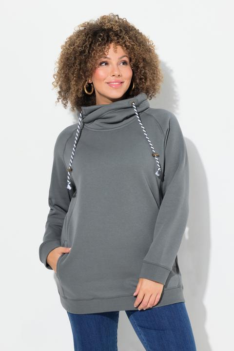 Image du produit Ulla Popken Sweat-shirt à col montant et évasé. Poches et manches raglan. (46, 48)
