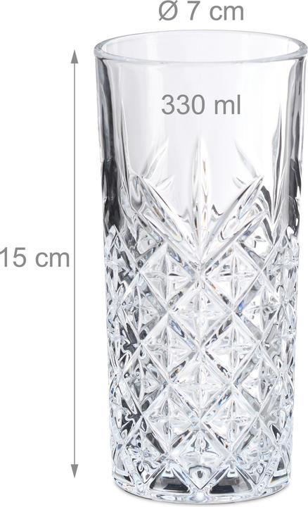 Produktbild Relaxdays 6x Longdrinkgläser (0.33 l, 6 x)