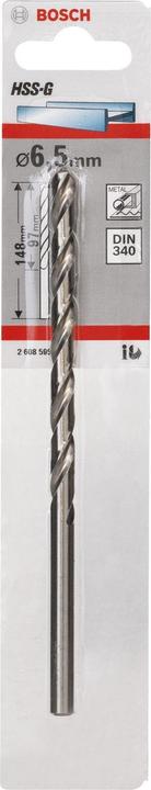 Produktbild Bosch Professional Zubehör Metallbohrer HSS-G, DIN 340, 6,5 x 97 x 148 mm, 1er-Pack (6.5 mm)