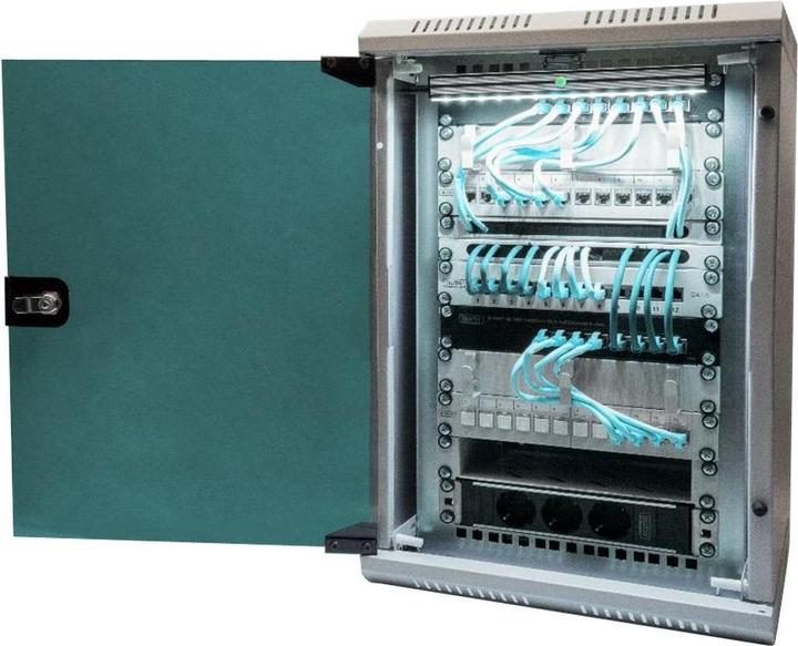 Actual product image Digitus Combi Wall Mounting Cabinet 254 mm (10") and 482.6 (19") mm (10 inch rack)